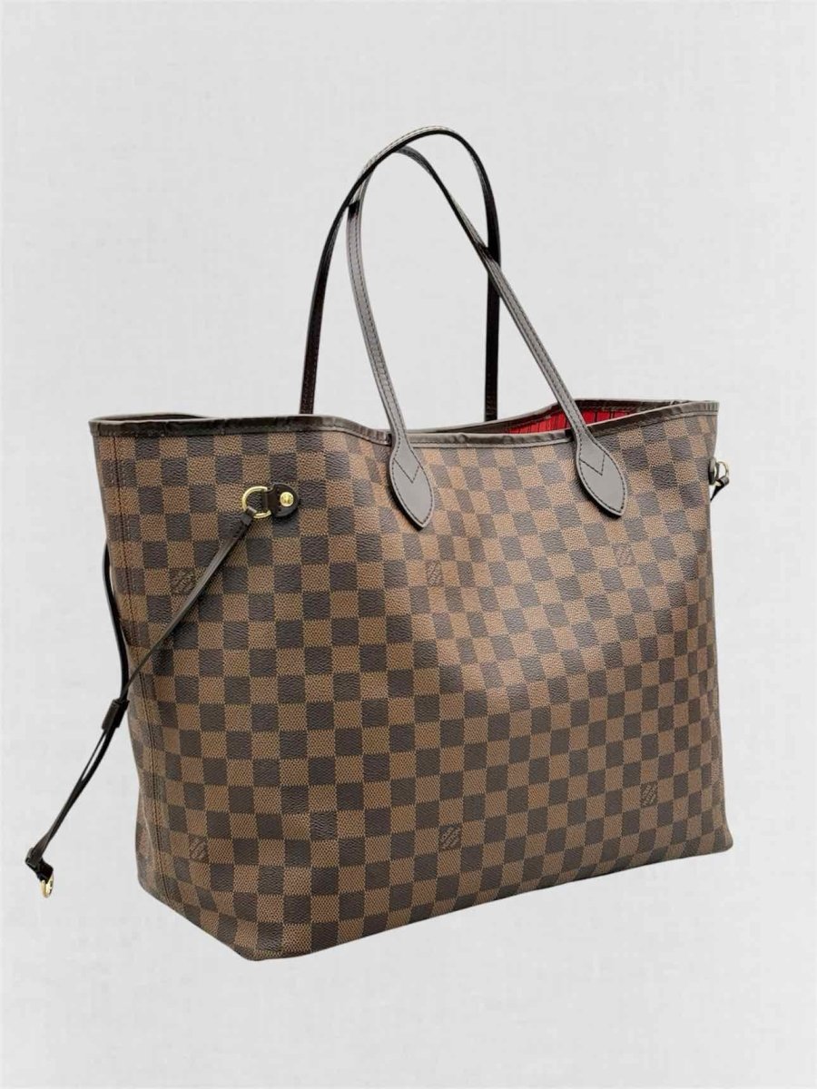 Pre-loved LOUIS VUITTON Neverfull Brown Damier Ebene Tote Bag at Reems Closet