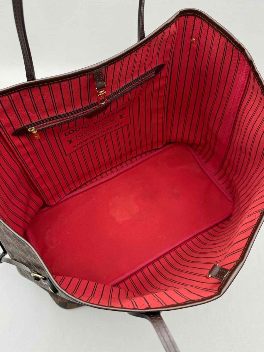 Pre-loved LOUIS VUITTON Neverfull Brown Damier Ebene Tote Bag at Reems Closet