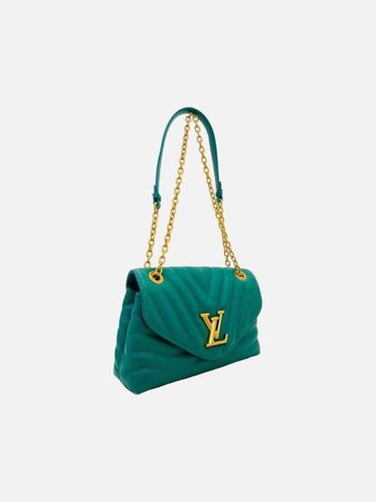 Pre - loved LOUIS VUITTON New Wave Chain Green Chevron Shoulder Bag at Reems Closet