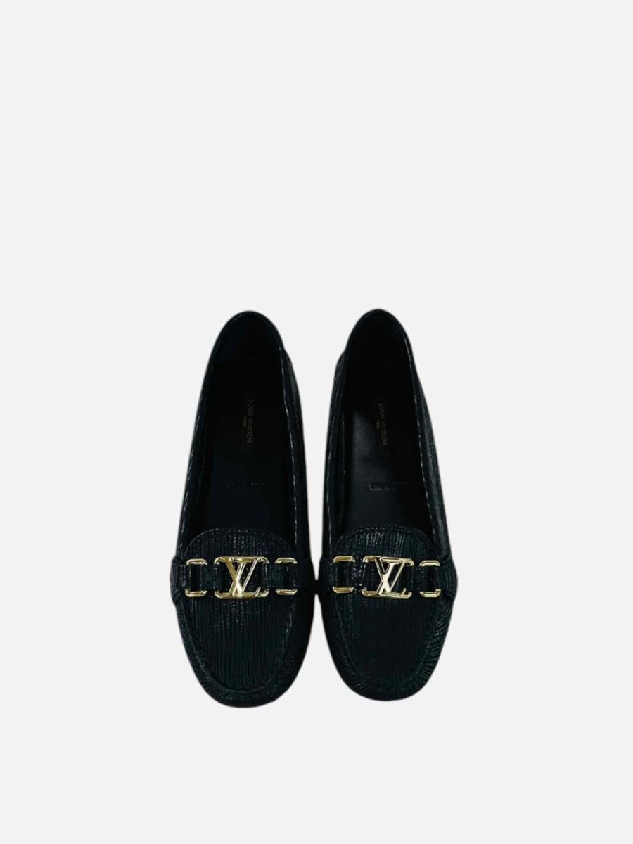 Pre - loved LOUIS VUITTON Oxford Black Loafers at Reems Closet