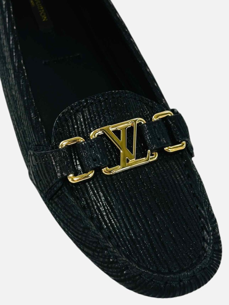 Pre - loved LOUIS VUITTON Oxford Black Loafers at Reems Closet