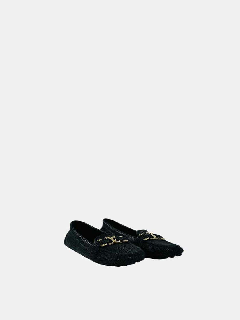 Pre - loved LOUIS VUITTON Oxford Black Loafers at Reems Closet