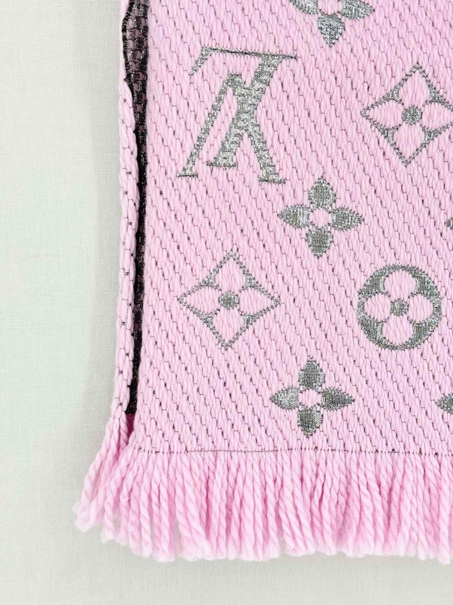Pre - loved LOUIS VUITTON Pale Pink Logomania Scarf at Reems Closet