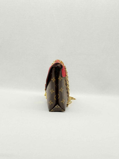 Pre-loved LOUIS VUITTON Pallas Chain Red Monogram Shoulder Bag at Reems Closet