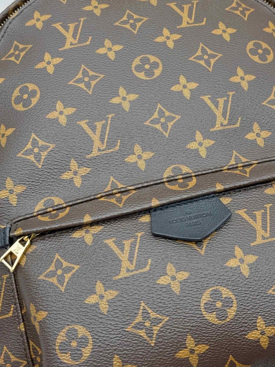Pre - loved LOUIS VUITTON Palm Springs Brown Monogram Backpack at Reems Closet
