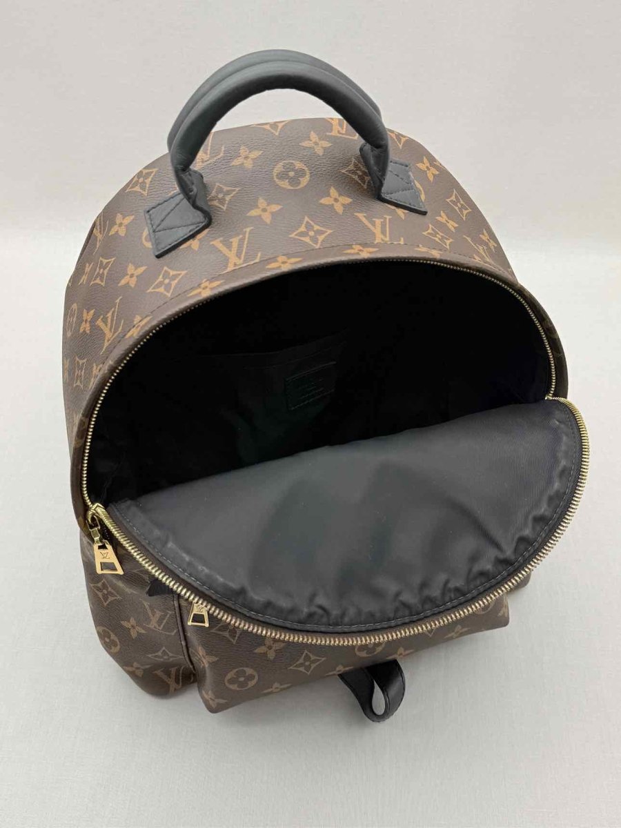 Pre - loved LOUIS VUITTON Palm Springs Brown Monogram Backpack at Reems Closet