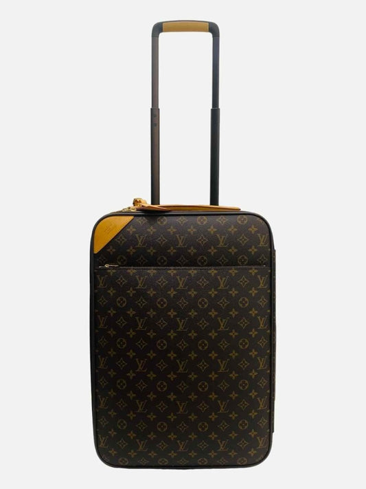 Pre-loved LOUIS VUITTON Pegase 55 Brown Monogram Rolling Luggage from Reems Closet
