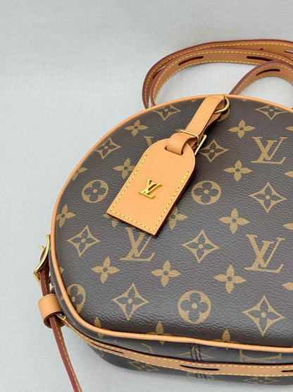 Pre-loved LOUIS VUITTON PETITE BOITE CHAPEAU Brown Crossbody at Reems Closet