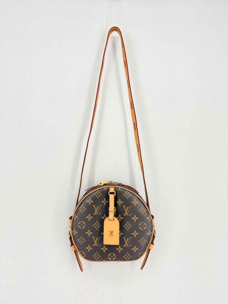 Pre-loved LOUIS VUITTON PETITE BOITE CHAPEAU Brown Crossbody at Reems Closet