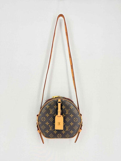 Pre-loved LOUIS VUITTON PETITE BOITE CHAPEAU Brown Crossbody at Reems Closet