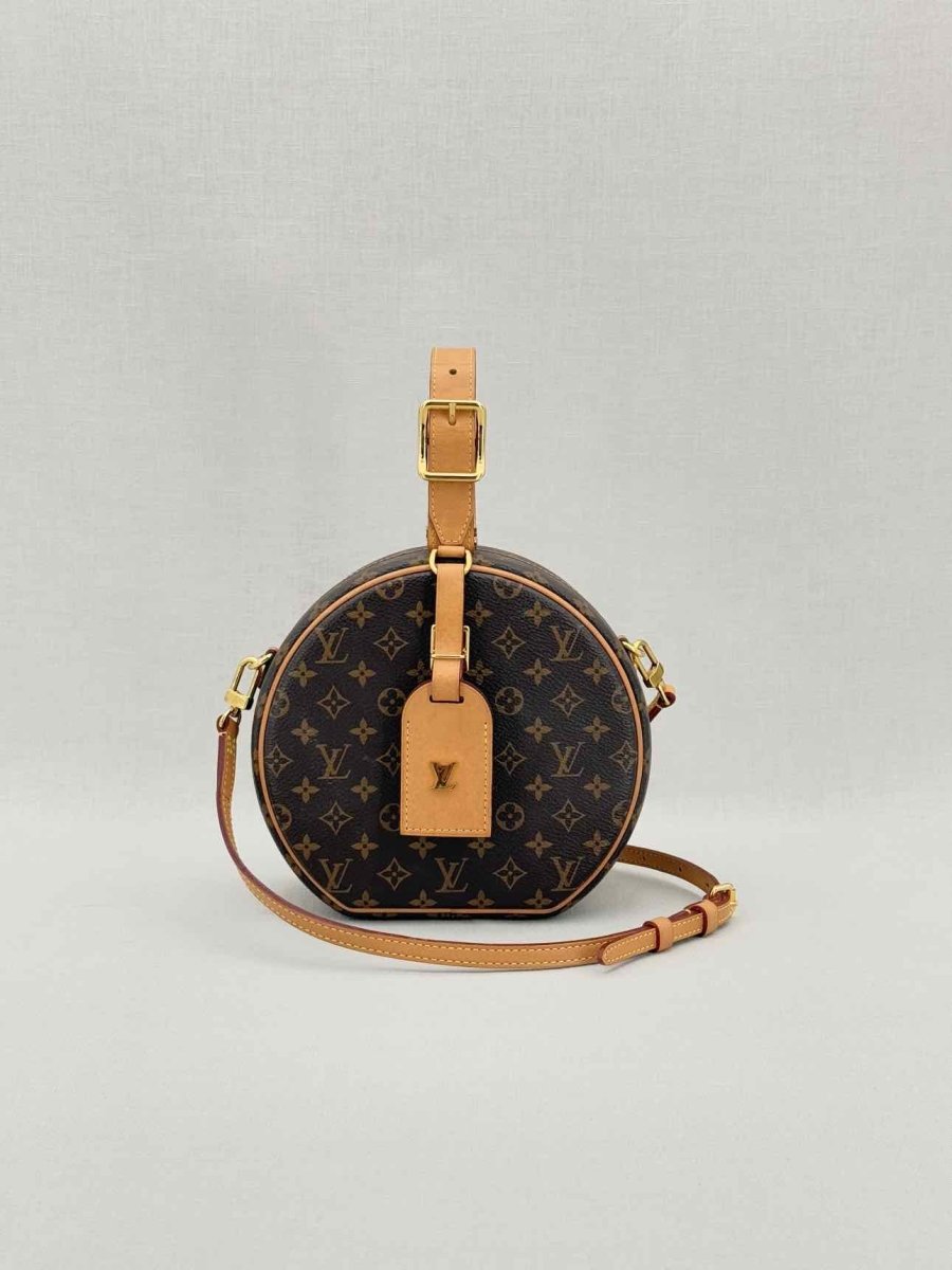 Pre - loved LOUIS VUITTON Petite Boite Chapeau Brown Top Handle at Reems Closet