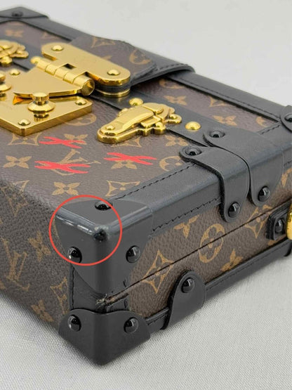 Pre - loved LOUIS VUITTON Petite Malle Brown Monogram Clutch at Reems Closet