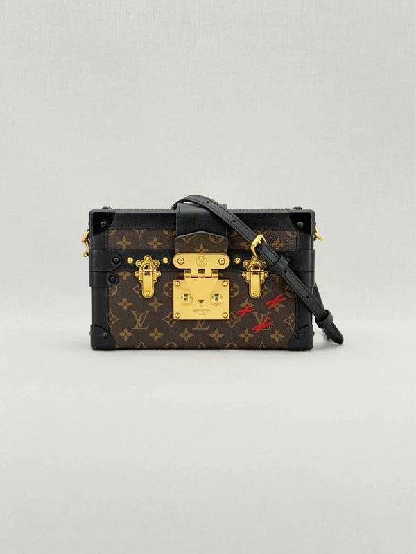 Pre - loved LOUIS VUITTON Petite Malle Brown Monogram Clutch at Reems Closet