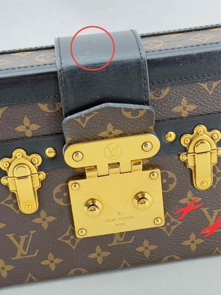 Pre - loved LOUIS VUITTON Petite Malle Brown Monogram Clutch at Reems Closet