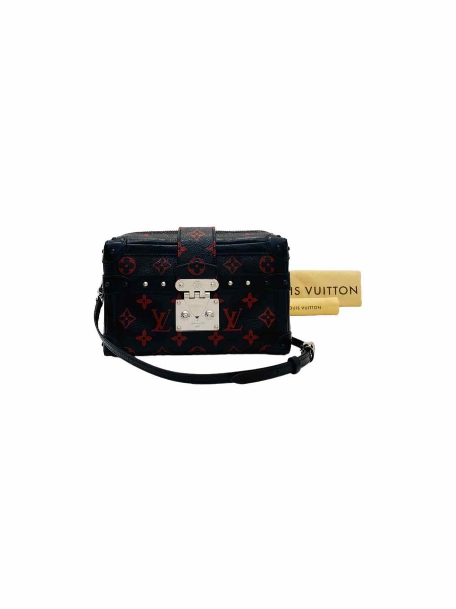 Pre-loved LOUIS VUITTON Petite Malle Soft Black/Red Shoulder Bag from Reems Closet