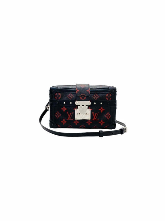 Pre-loved LOUIS VUITTON Petite Malle Soft Black/Red Shoulder Bag from Reems Closet