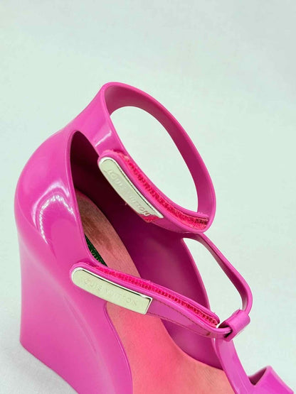 Pre - loved LOUIS VUITTON Pink Size EU 37 Wedges at Reems Closet
