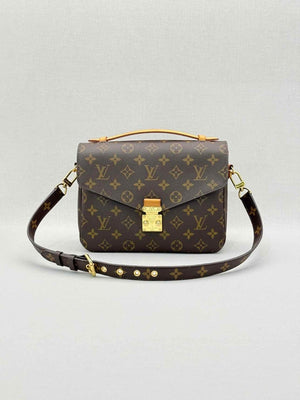 Pre - loved LOUIS VUITTON Pochette Metis Brown Monogram Satchel at Reems Closet