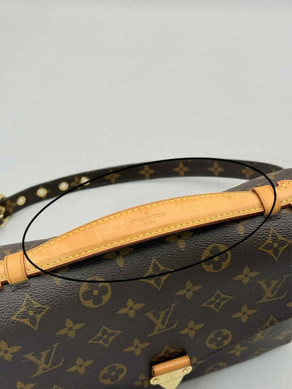 Pre - loved LOUIS VUITTON Pochette Metis Brown Monogram Satchel at Reems Closet