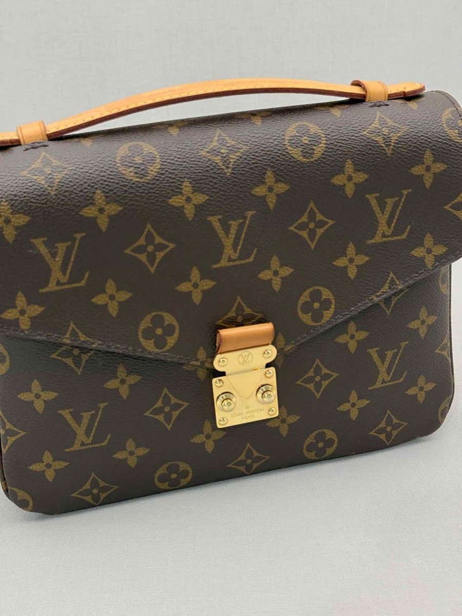 Pre - loved LOUIS VUITTON Pochette Metis Brown Monogram Satchel at Reems Closet