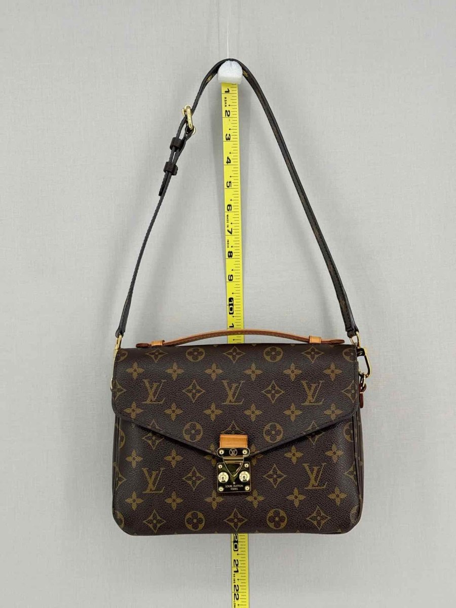 Pre - loved LOUIS VUITTON Pochette Metis Brown Monogram Satchel at Reems Closet