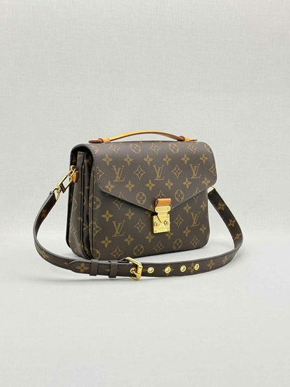 Pre - loved LOUIS VUITTON Pochette Metis Brown Monogram Satchel at Reems Closet