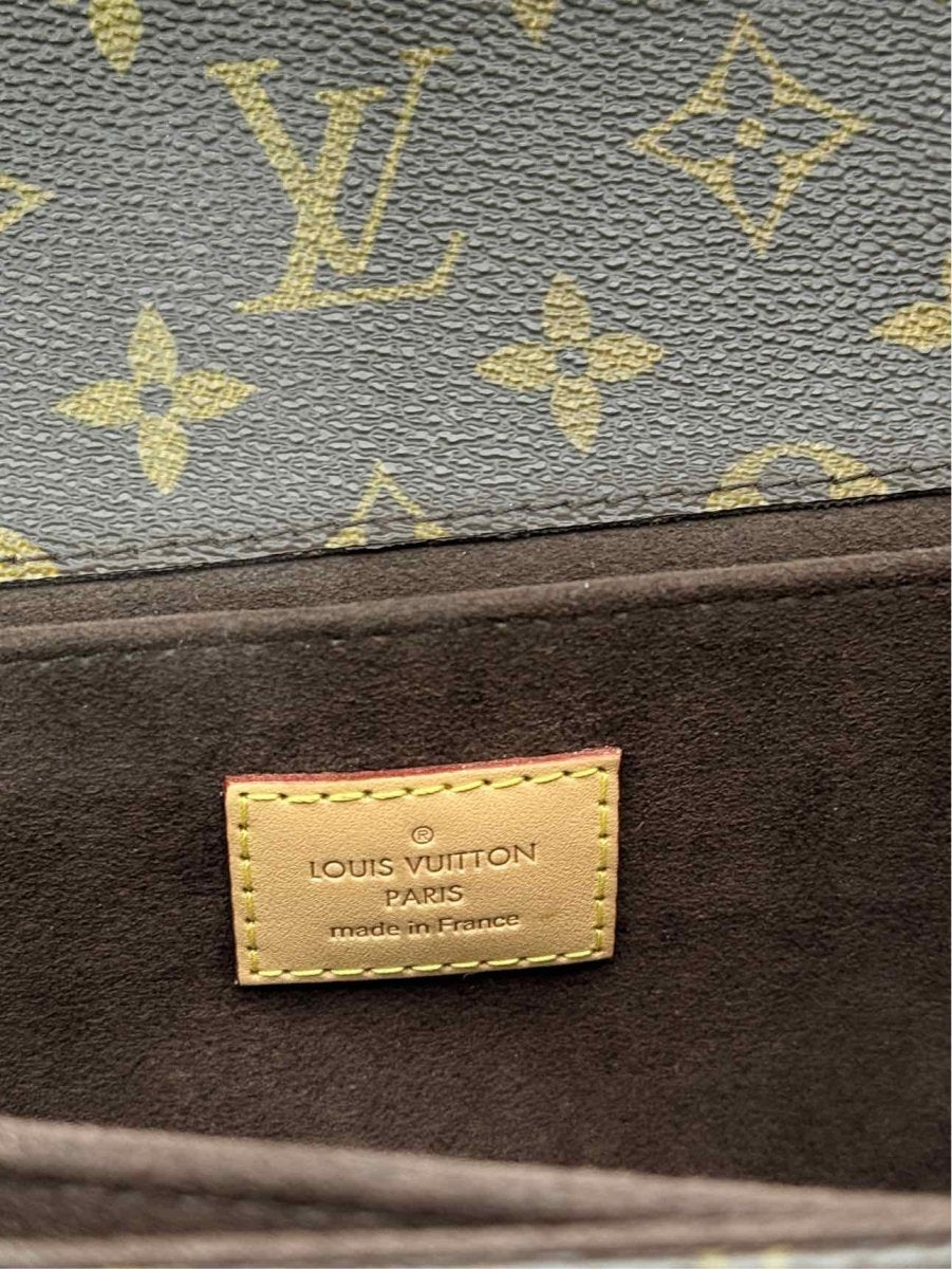 Pre - loved LOUIS VUITTON Pochette Metis Brown Monogram Satchel at Reems Closet