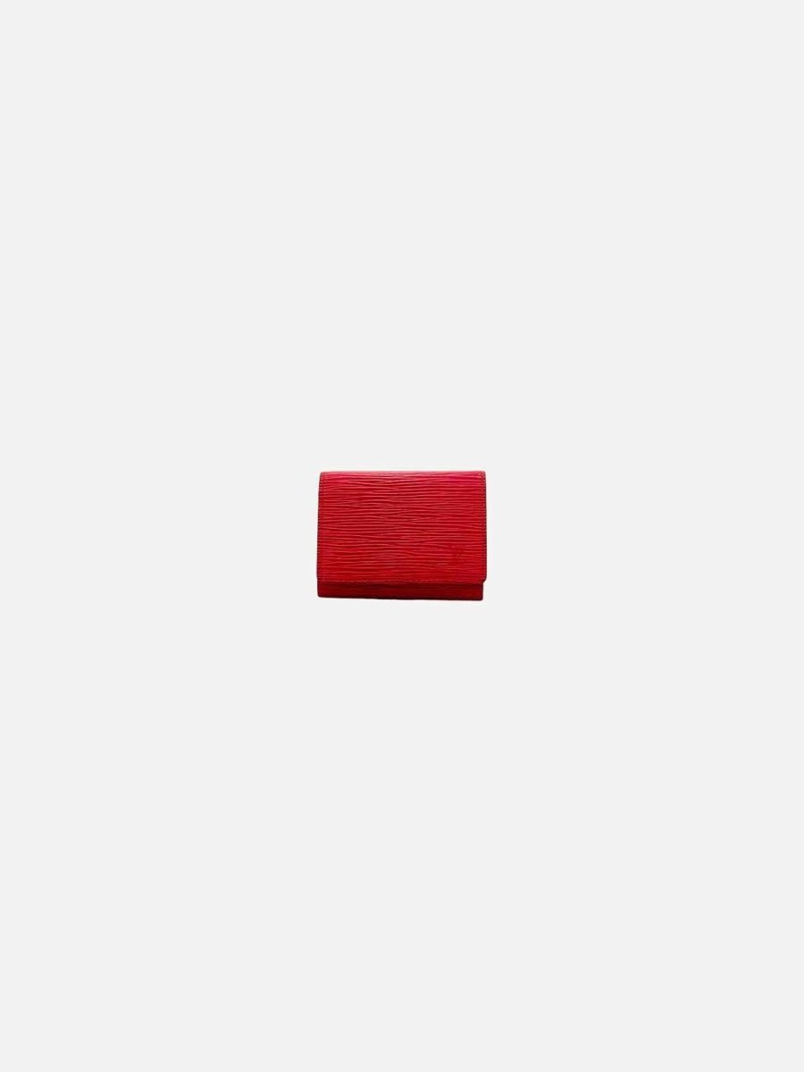 Pre - loved LOUIS VUITTON Red Card Holder at Reems Closet