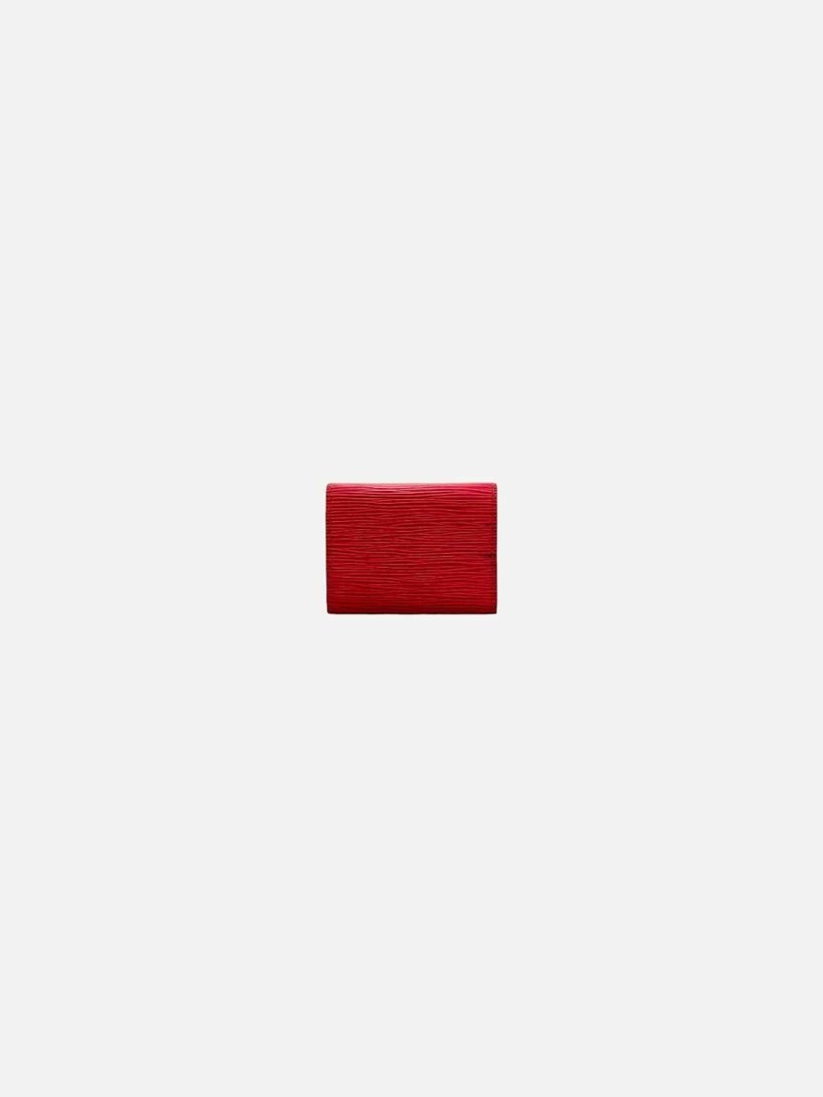 Pre - loved LOUIS VUITTON Red Card Holder at Reems Closet