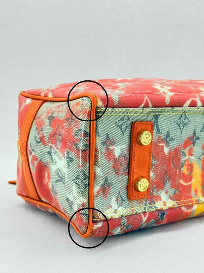 Pre - loved LOUIS VUITTON Richard Prince Orange Monogram Travel Bag at Reems Closet