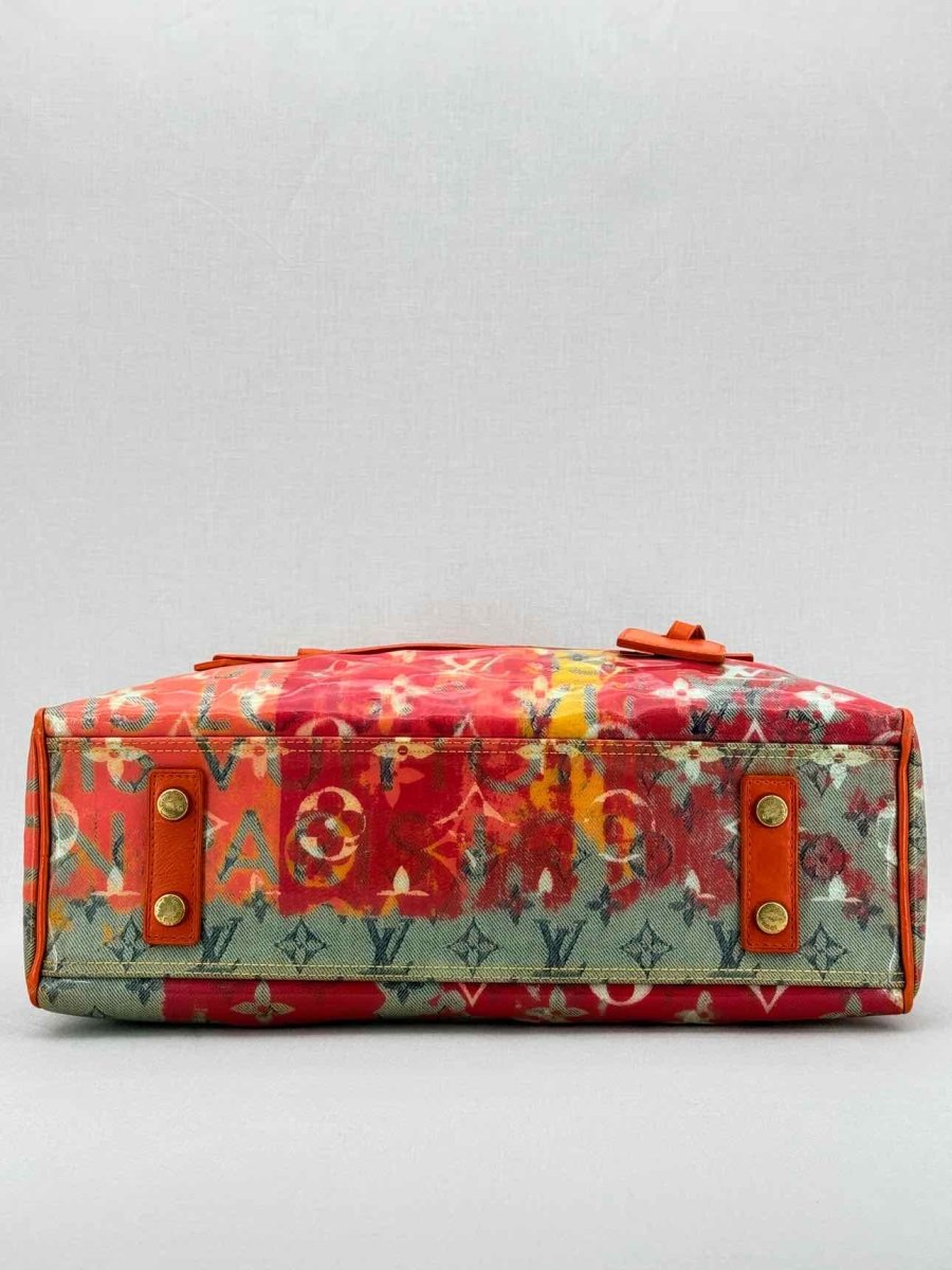 Pre - loved LOUIS VUITTON Richard Prince Orange Monogram Travel Bag at Reems Closet