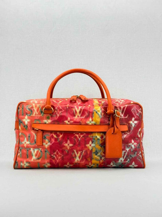 Pre - loved LOUIS VUITTON Richard Prince Orange Monogram Travel Bag at Reems Closet