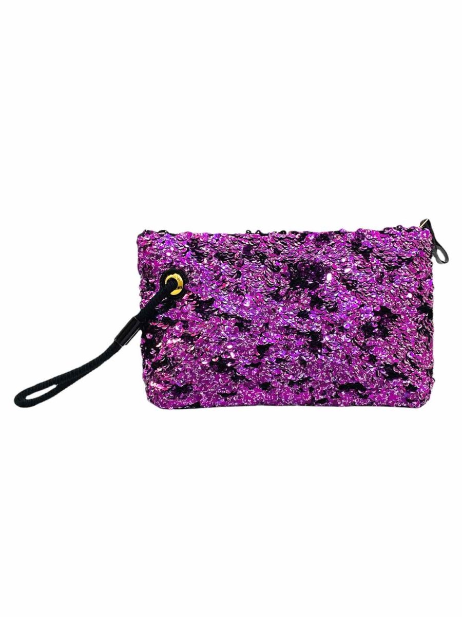 Pre - loved LOUIS VUITTON Rococo Purple Sequinned Clutch at Reems Closet