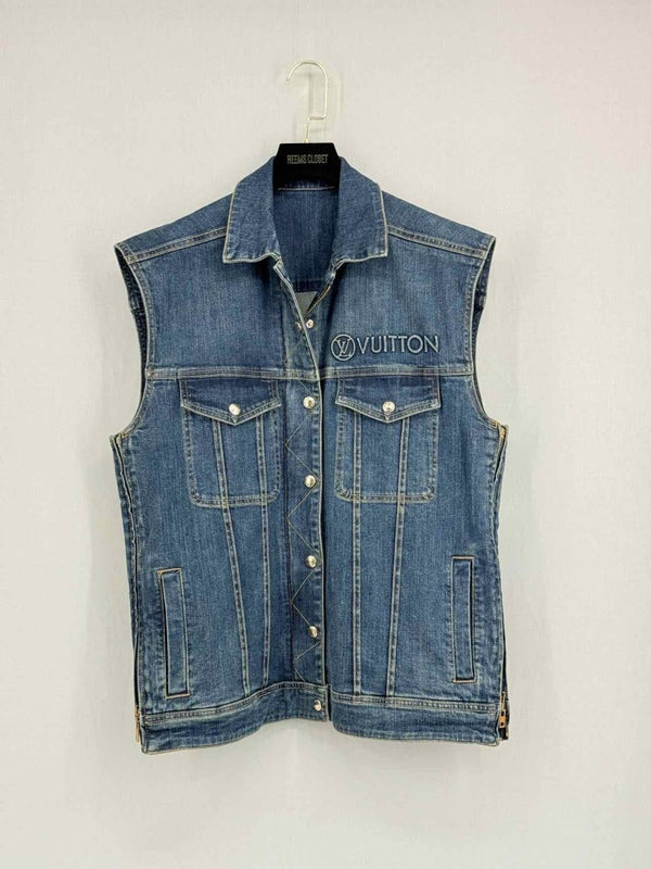 Pre - loved LOUIS VUITTON Sleeveless Blue Size US 8 Jacket at Reems Closet