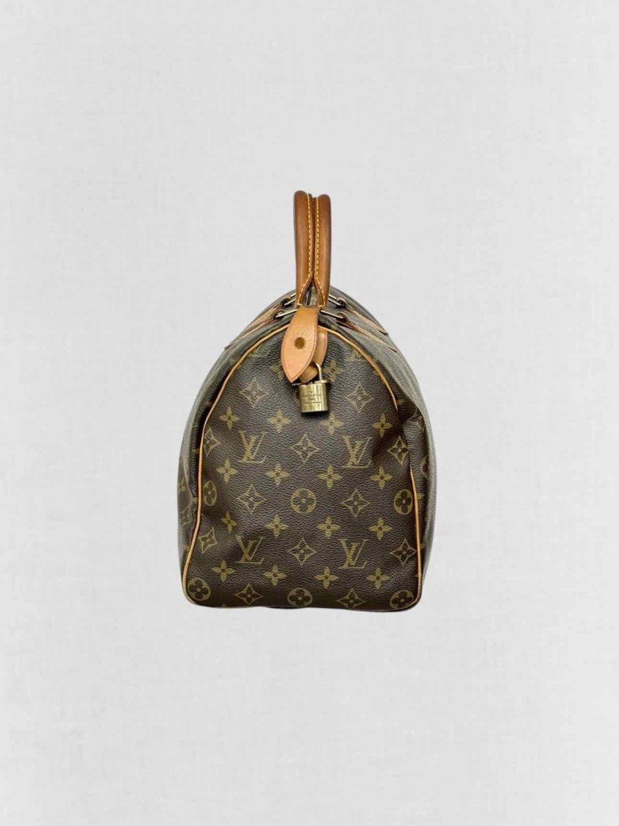 Pre - loved LOUIS VUITTON Speedy 30 Brown Monogram Top Handle at Reems Closet