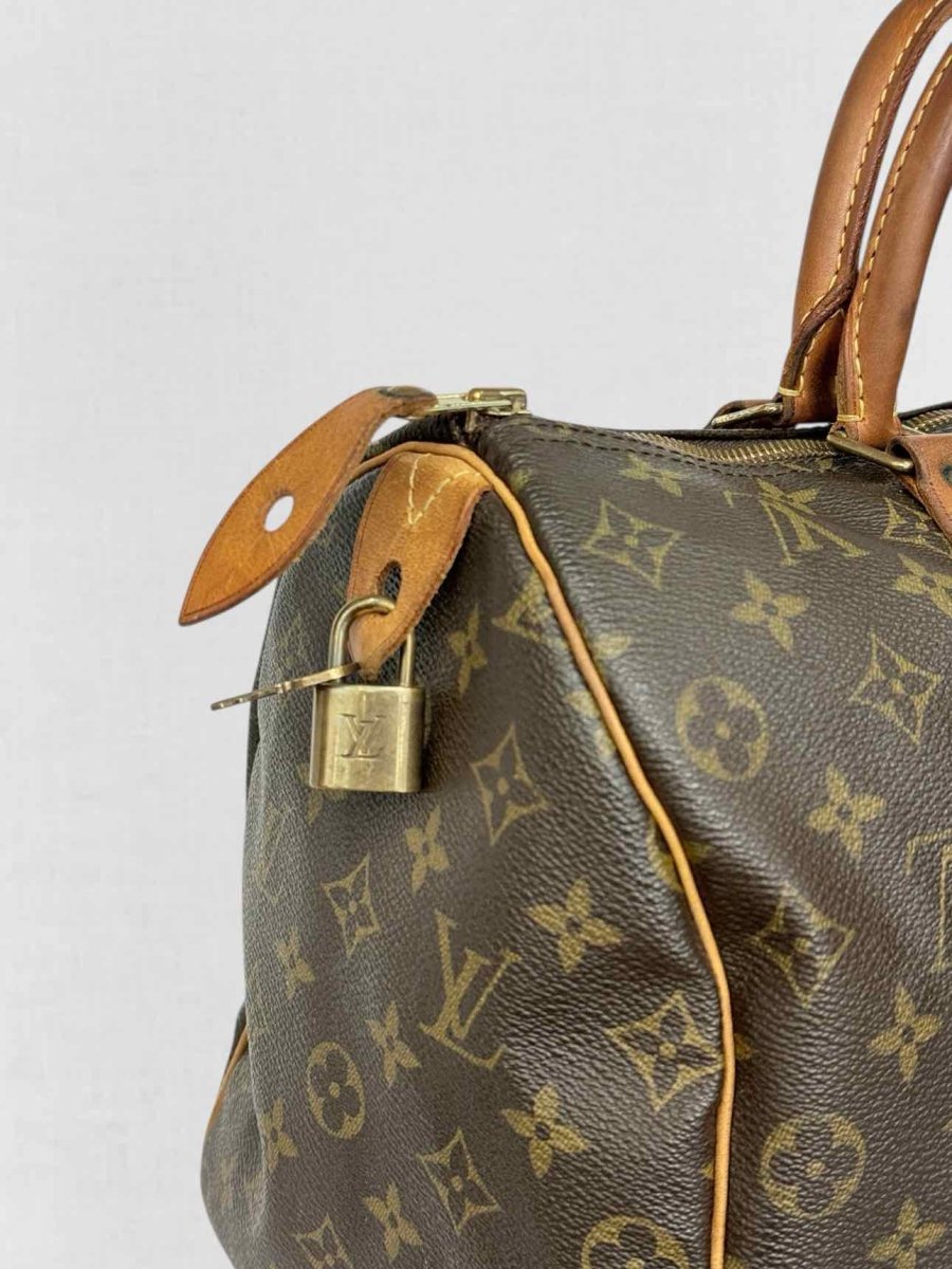 Pre - loved LOUIS VUITTON Speedy 30 Brown Monogram Top Handle at Reems Closet