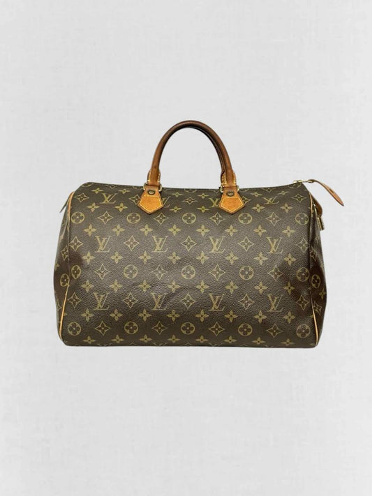 Pre - loved LOUIS VUITTON Speedy 30 Brown Monogram Top Handle at Reems Closet