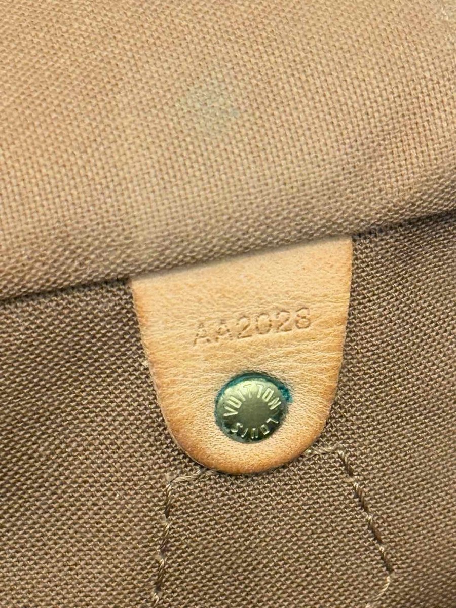 Pre - loved LOUIS VUITTON Speedy 30 Brown Monogram Top Handle at Reems Closet