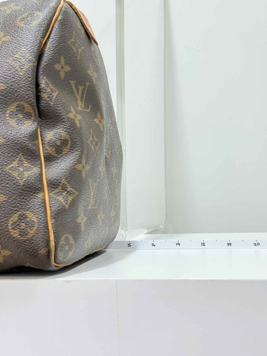 Pre - loved LOUIS VUITTON Speedy 30 Brown Monogram Top Handle at Reems Closet