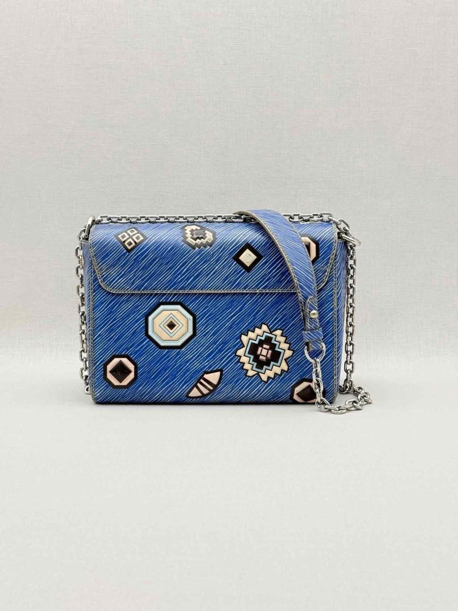 Pre - loved LOUIS VUITTON Twist Azteque Blue Multicolor Crossbody at Reems Closet