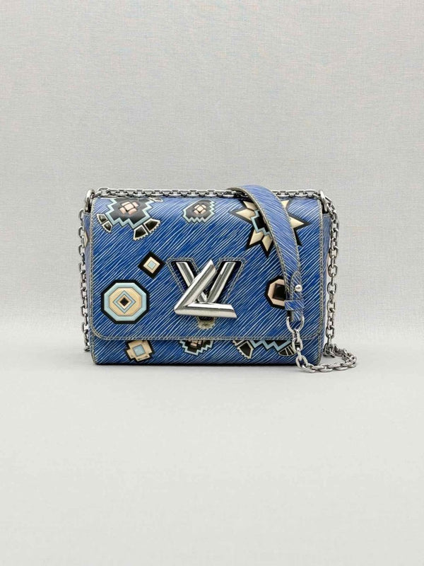 Pre - loved LOUIS VUITTON Twist Azteque Blue Multicolor Crossbody at Reems Closet