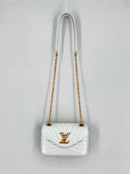 Pre - loved LOUIS VUITTON Wave Silver Quilted Shoulder Bag at Reems Closet