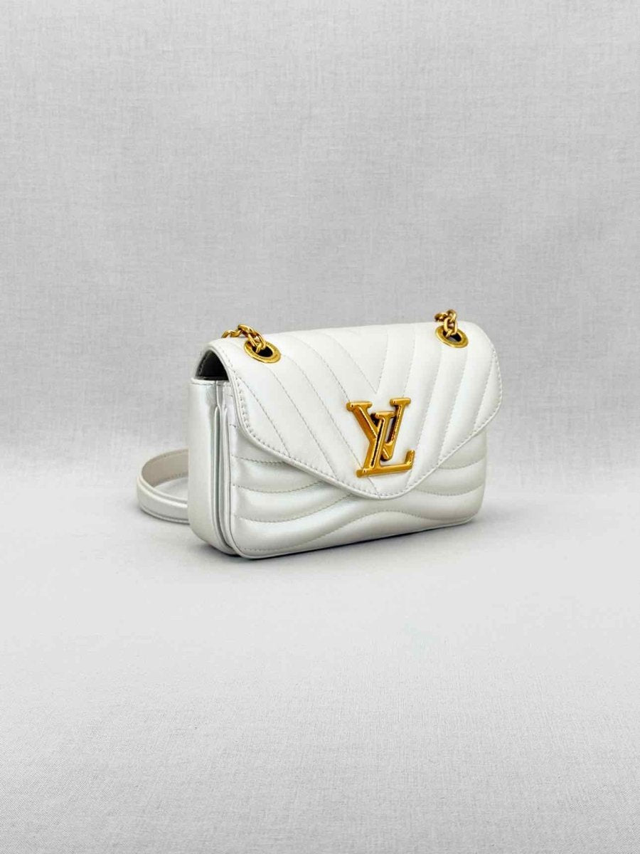 Pre - loved LOUIS VUITTON Wave Silver Quilted Shoulder Bag at Reems Closet