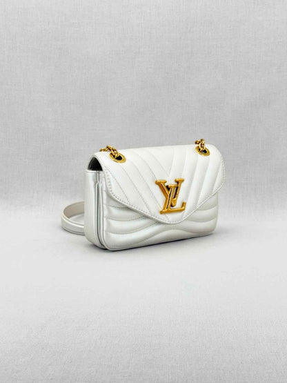 Pre - loved LOUIS VUITTON Wave Silver Quilted Shoulder Bag at Reems Closet