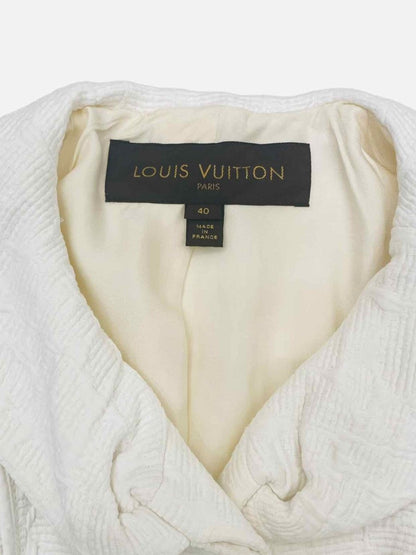 Pre - loved LOUIS VUITTON White Pearl Embellished Jacket at Reems Closet