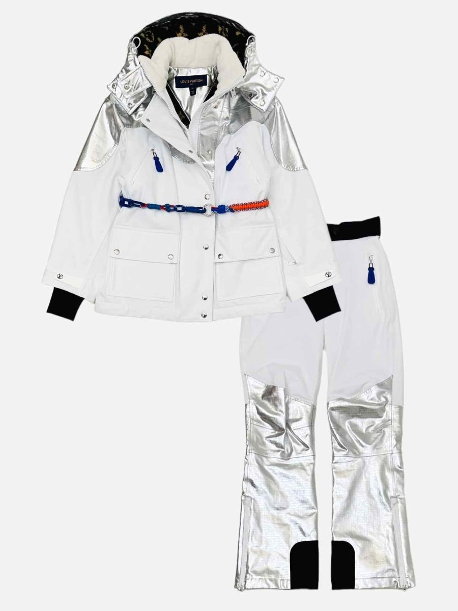 Pre - loved LOUIS VUITTON White & Silver Jacket & Pants Outfit at Reems Closet