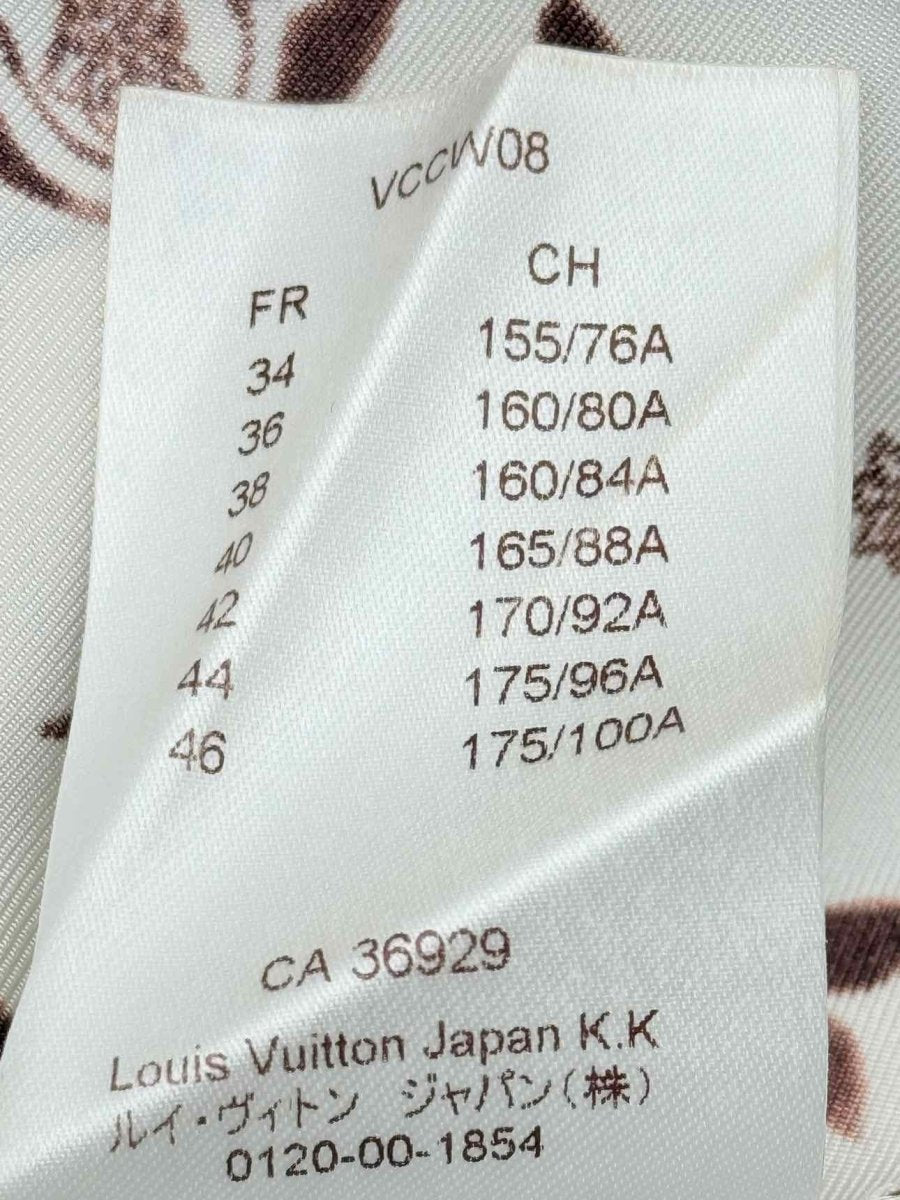 Pre - loved LOUIS VUITTON White w/ Brown Monogram Size US 4 Shirt at Reems Closet