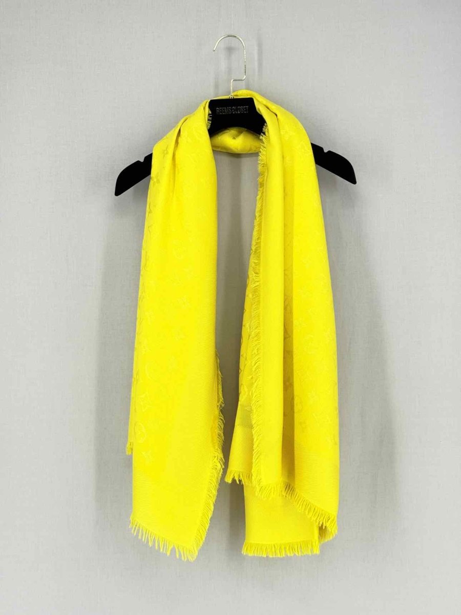 Pre - loved LOUIS VUITTON Yellow Monogram Scarf at Reems Closet