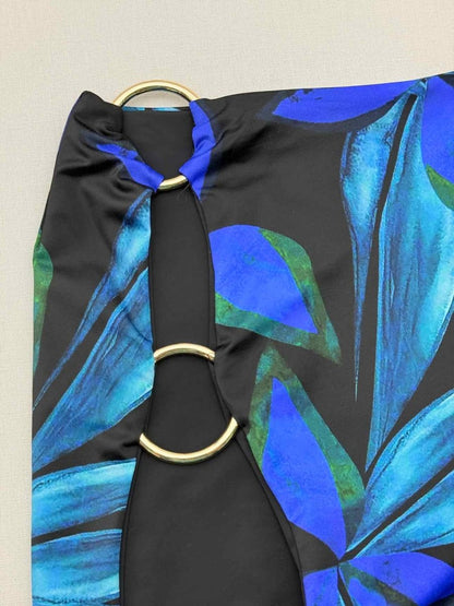Pre-loved LOUISA BALLOU Black & Blue Size Small Mini Skirt at Reems Closet
