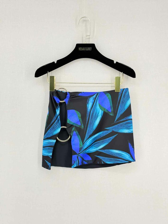 Pre-loved LOUISA BALLOU Black & Blue Size Small Mini Skirt at Reems Closet
